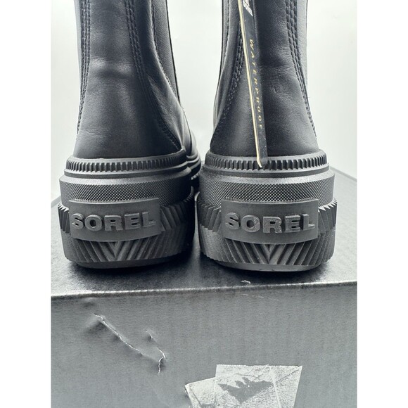 Sorel Women’s Boots ONA AVE Chelsea Chunky Boot Waterproof Sz 9 Black/Black New - Picture 5 of 16